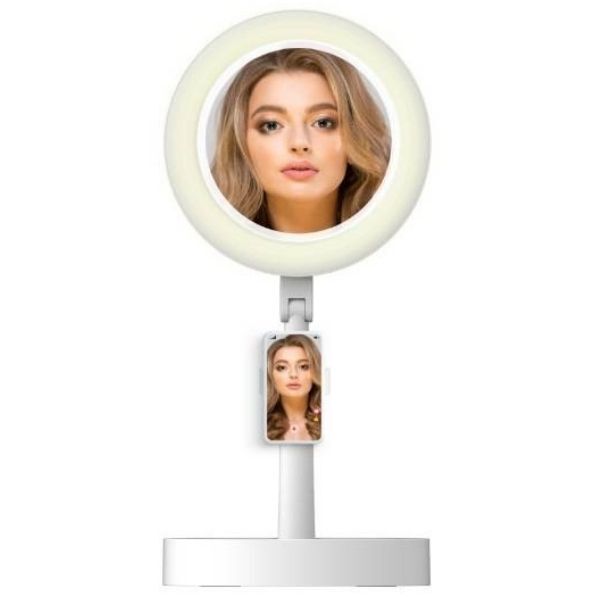 Make Up Vanity Mirror 3-in-1 Portable Smart Fan &amp;amp; LED Light