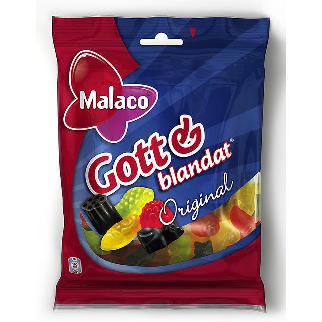 Malaco Gott &amp;amp; Blandat Original Fruit &amp;amp; Liquorice Wine Gums   160g
