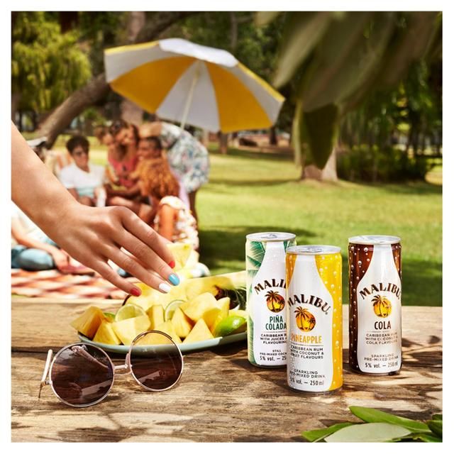 Malibu Coconut Rum &amp;amp; Cola Sparkling Pre-Mixed Can   25cl