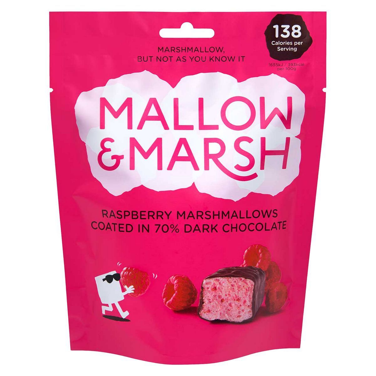 Mallow &amp;amp; Marsh Raspberry Dark Chocolate Pouch - 100g