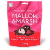 Mallow &amp;amp; Marsh Raspberry Marshmallows Coated in 70% Dark Chocolate 100g