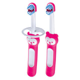 MAM Baby&amp;rsquo;s Brush with Safety Shield - Double Pack - Pink