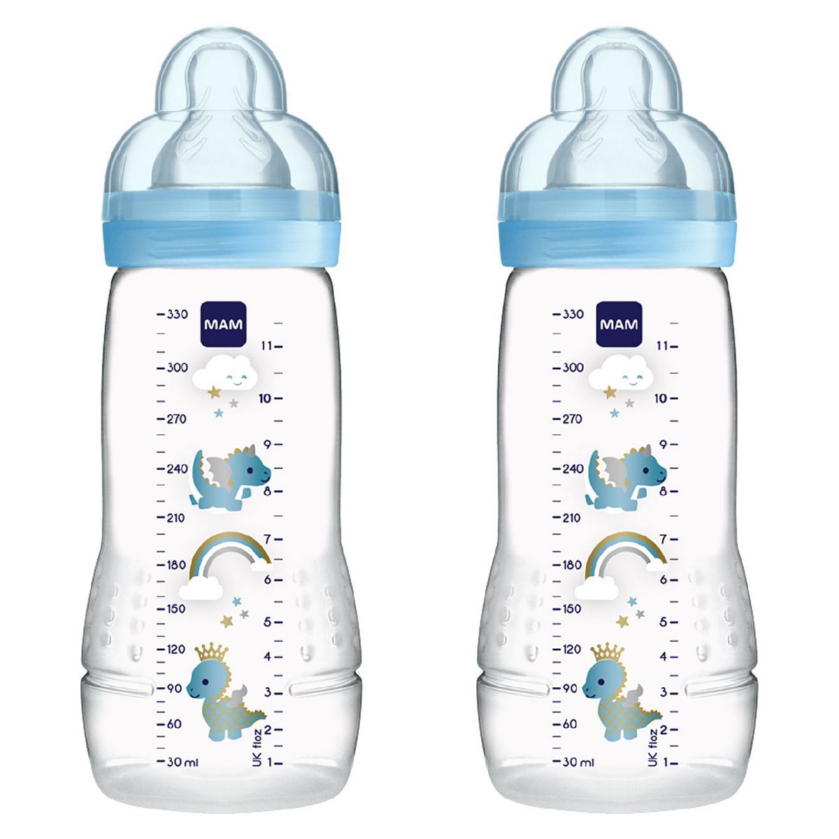 MAM Easy Active Baby Bottle 330ml 2 Pack &amp;ndash; Blue