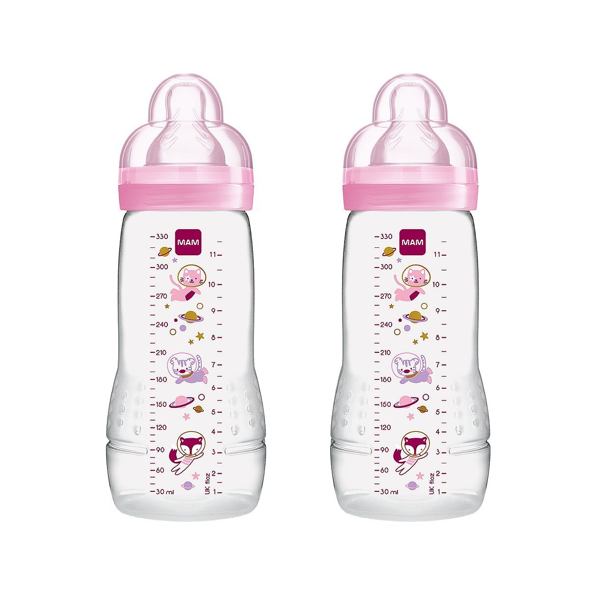 MAM Easy Active Baby Bottle 330ml 2 Pack &amp;ndash; Pink