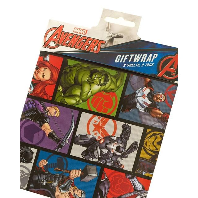 Marvel Avengers Gift Wrap Sheets &amp;amp; Tags   2 per pack