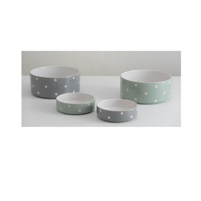 Mason Cash Polka Dot Grey Pet Bowl
