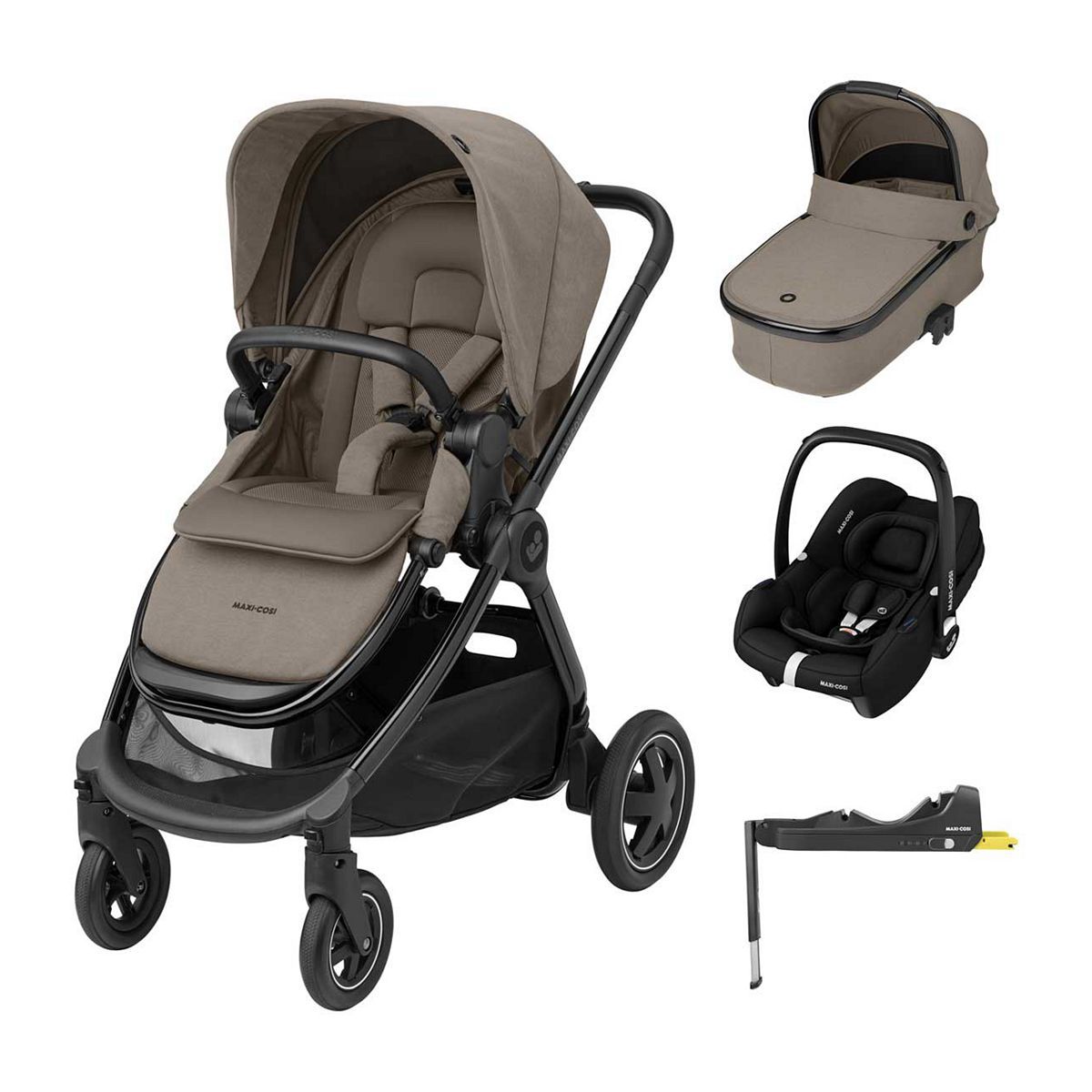 Maxi-Cosi Adorra Luxe with Cabriofix i-Size &amp;amp; Base Travel System Twillic Truffle