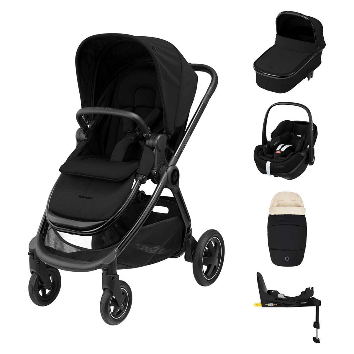 Maxi-Cosi Adorra Luxe with Pebble 360 Pro &amp;amp; Base Travel System Twillic Black