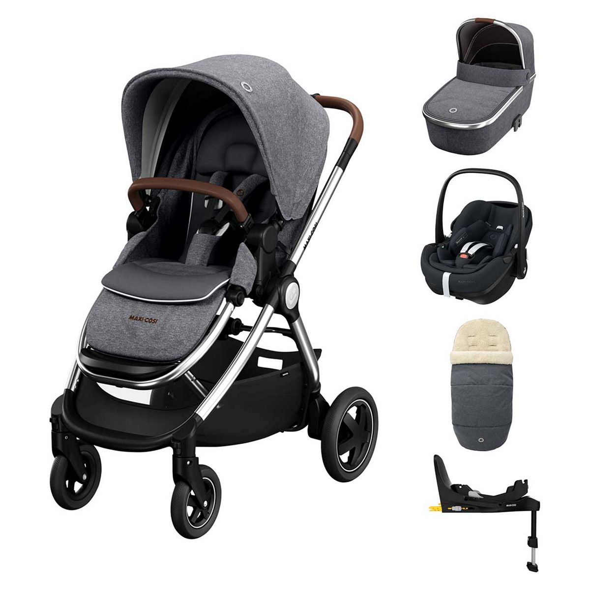 Maxi-Cosi Adorra Luxe with Pebble 360 Pro &amp;amp; Base Travel System Twillic Grey