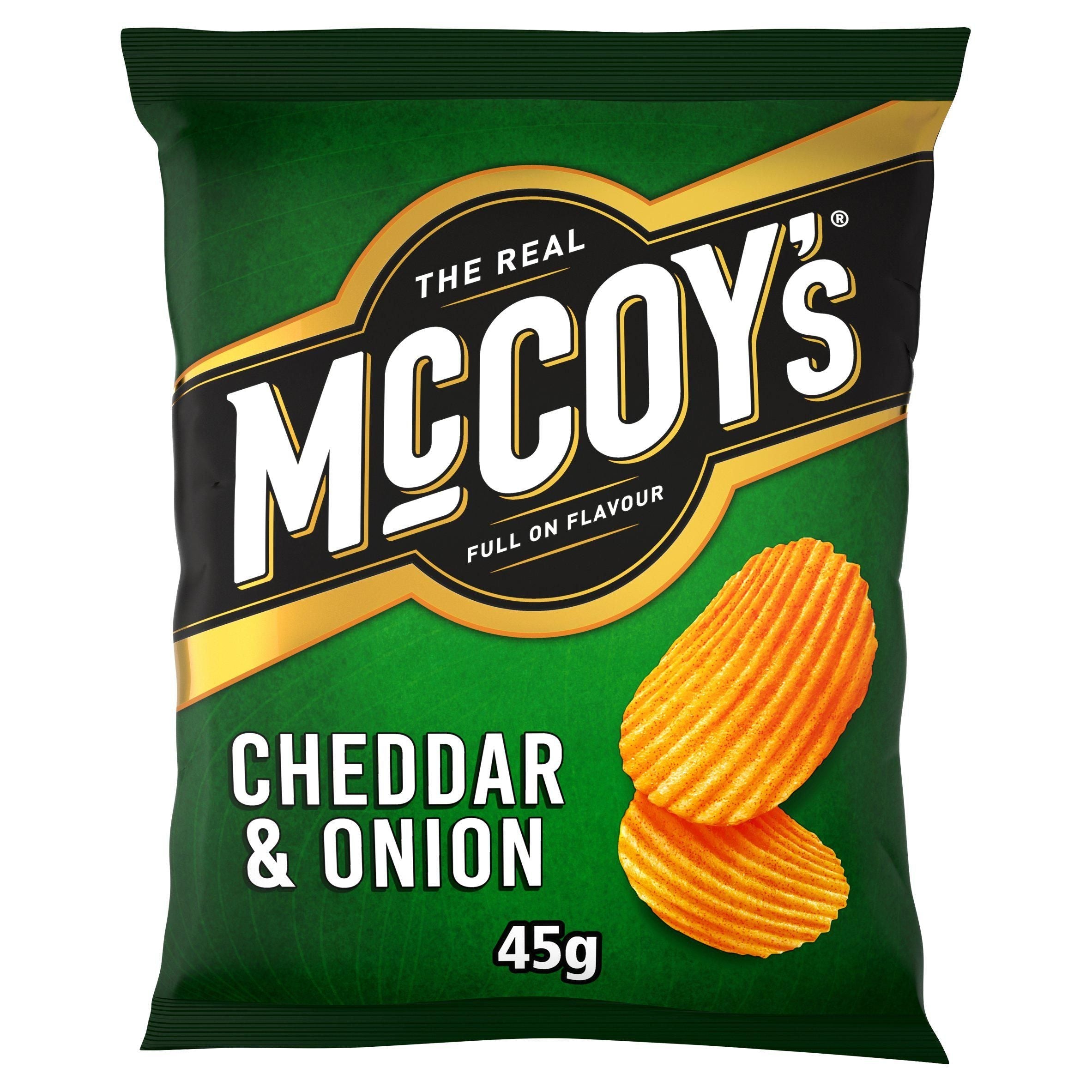 McCoy's Ridge Cut Cheddar &amp;amp; Onion Flavour Potato Crisps 45g