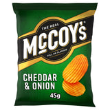 McCoy's Ridge Cut Cheddar &amp;amp; Onion Flavour Potato Crisps 45g