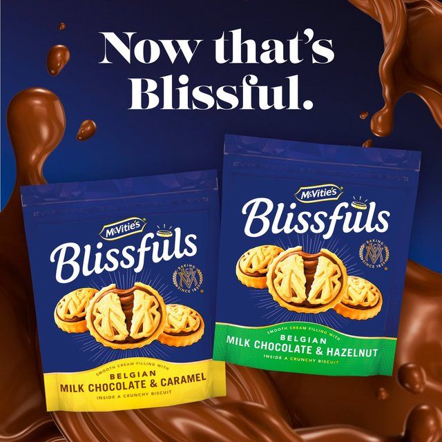 McVitie's Blissfuls Belgian Milk Chocolate &amp;amp; Caramel Biscuits   172g