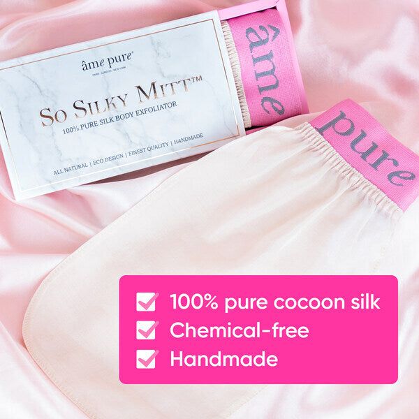 âme pure So Silky Mitt  100% Pure Silk Exfoliating Mitt - McGrocer