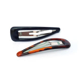 Medium Snap Clips Black &amp;amp; Shell Effect 4.8cm   6 per pack