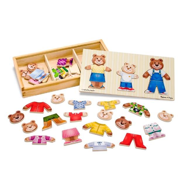 Melissa &amp;amp; Doug Wooden Bear Family Dress-Up Puzzle 3yrs+