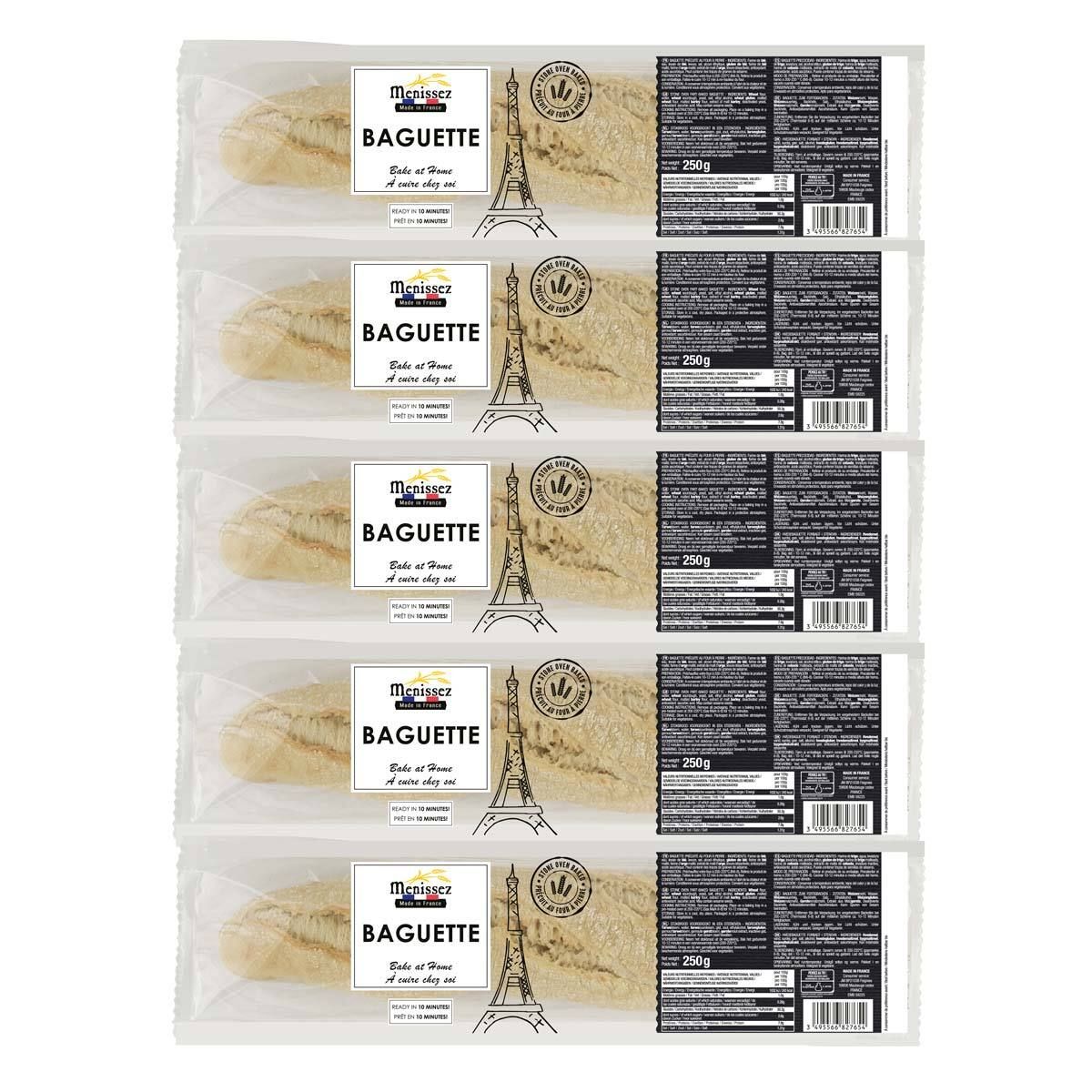 Menissez Sourdough Baguette, 5 Pack