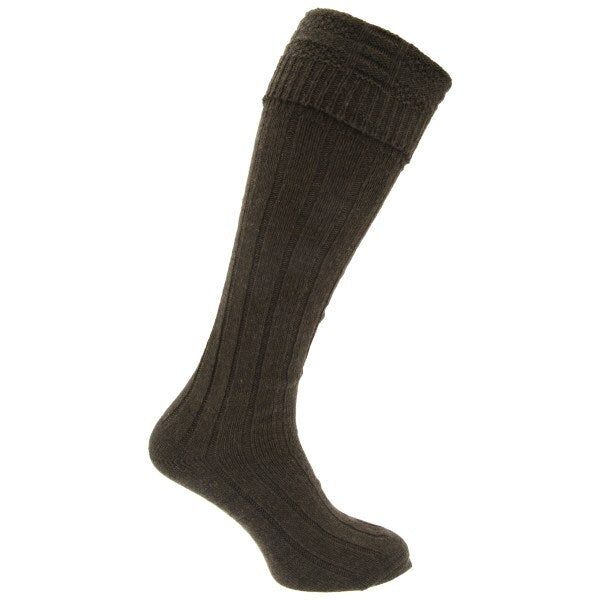 Mens Scottish Highland Wear Wool Socks (1 Pair) (6-11) Khaki / 1EA
