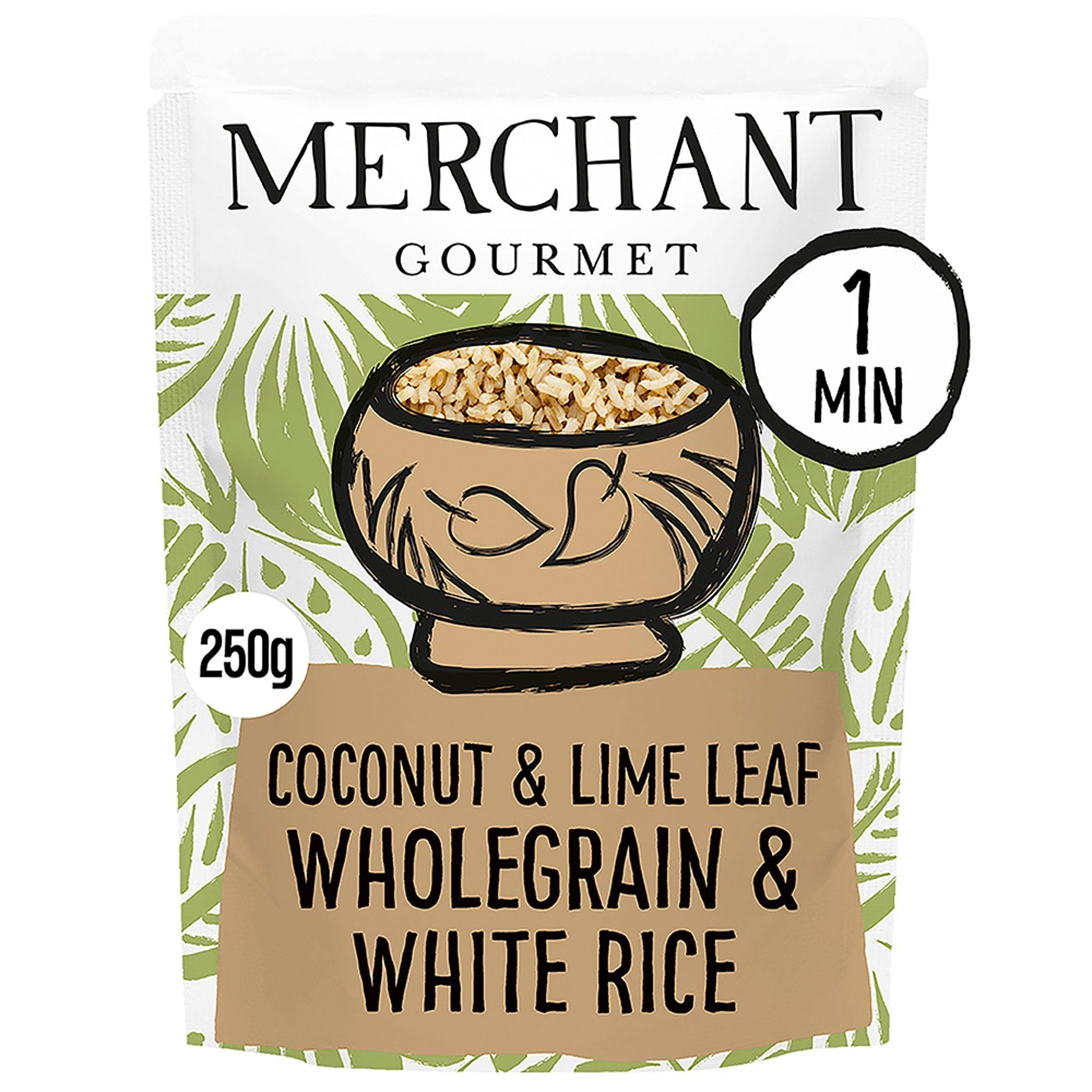 Merchant Gourmet Coconut Lime Wholegrain &amp;amp; White Microwave Rice 250g
