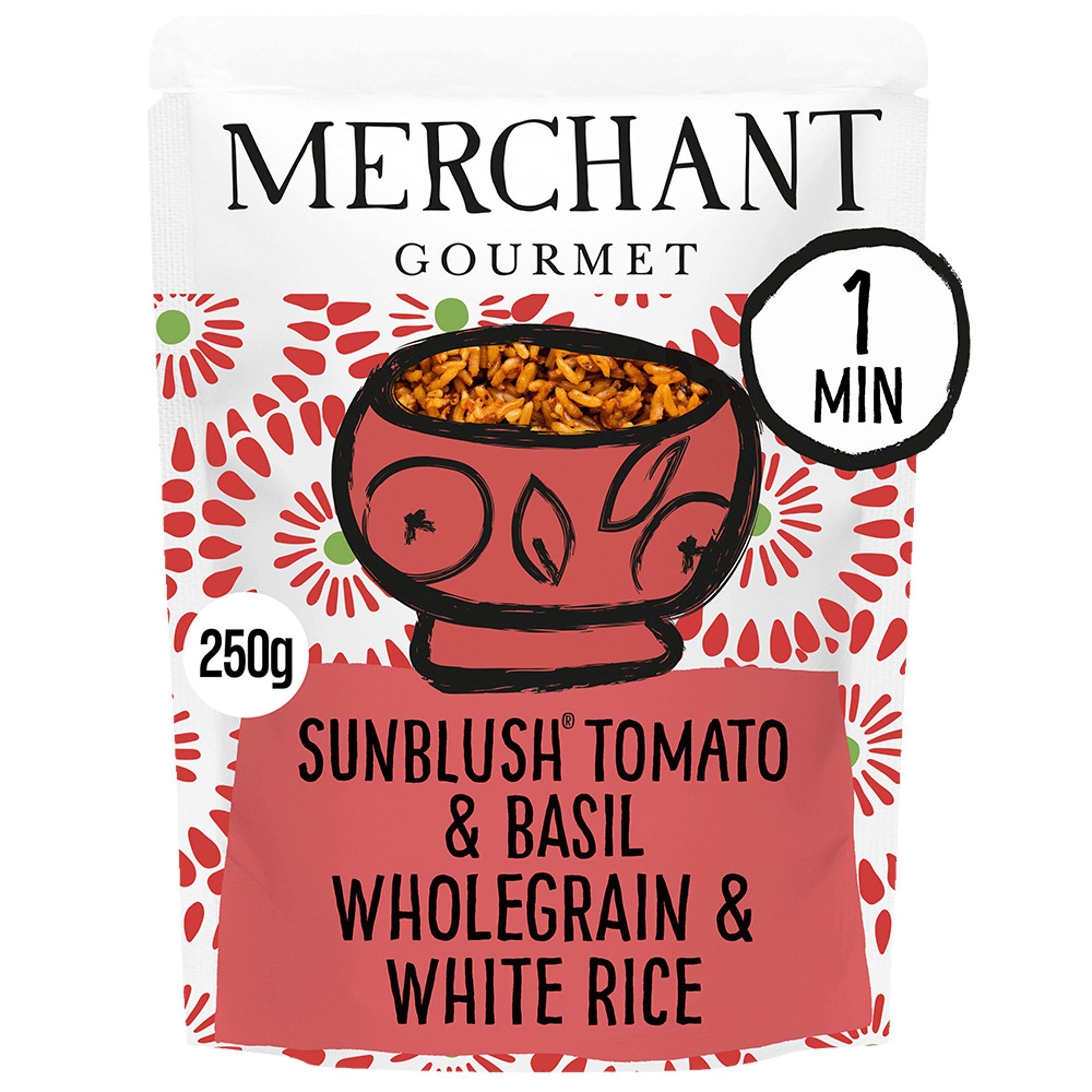 Merchant Gourmet SunBlush Tomato Basil Wholegrain &amp;amp; White Microwave Rice 250g