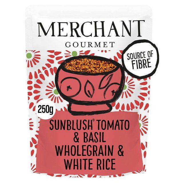 Merchant Gourmet SunBlush Tomato &amp;amp; Basil Wholegrain &amp;amp; White Microwave Rice    250g