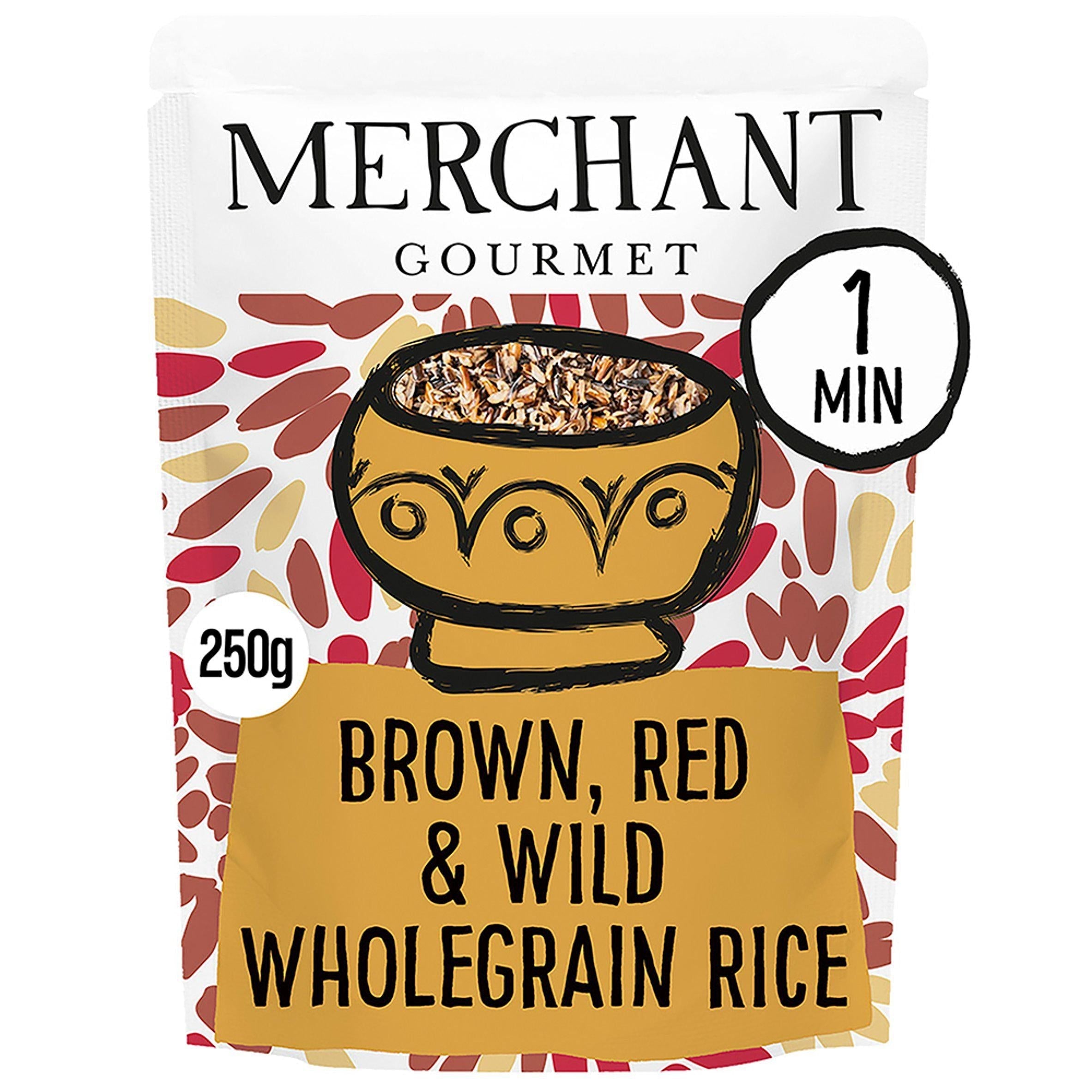 Merchant Gourmet Wholegrain Brown Red &amp;amp; Wild Microwave Rice 250g