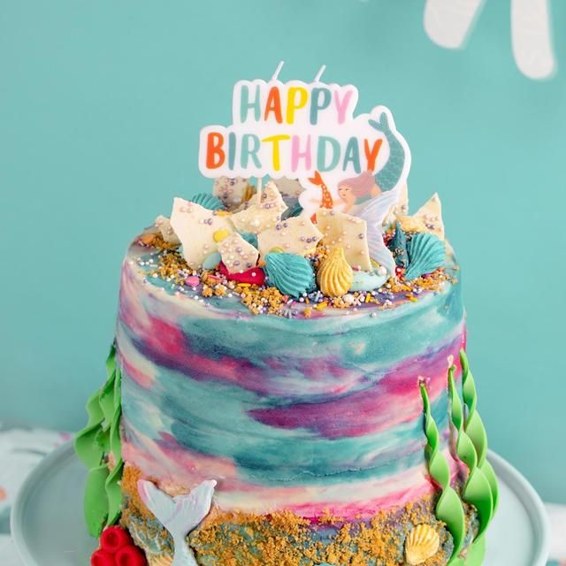 Mermaid Happy Birthday Candle
