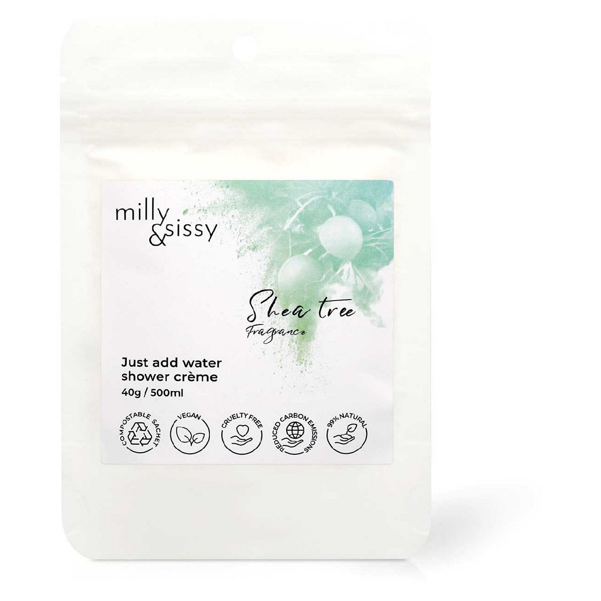 Milly&amp;amp;sissy zero waste Shower Creme shea tree 40g