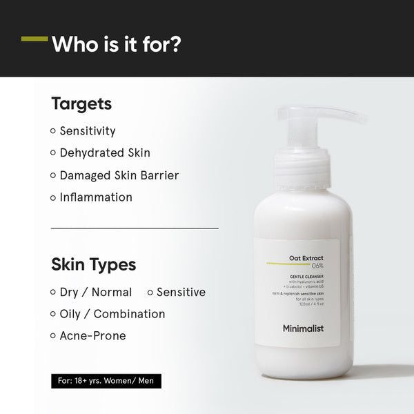 Minimalist Hydrating Gentle Cleanser, Soothes Sensitive Skin