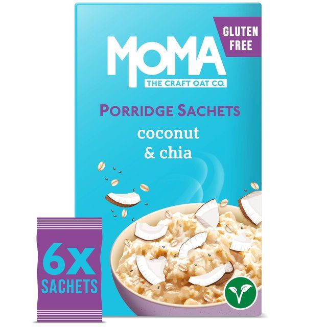 MOMA Coconut &amp;amp; Chia Jumbo Oat Porridge Sachets Gluten Free   6 per pack