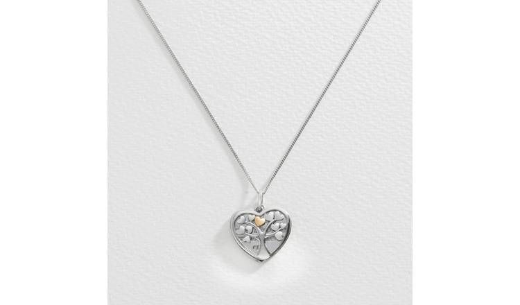 Moon &amp;amp; Back Silver Tree of Life Necklace