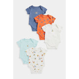 Mothercare Diggers Short-Sleeved Baby Bodysuits - 5 Pack