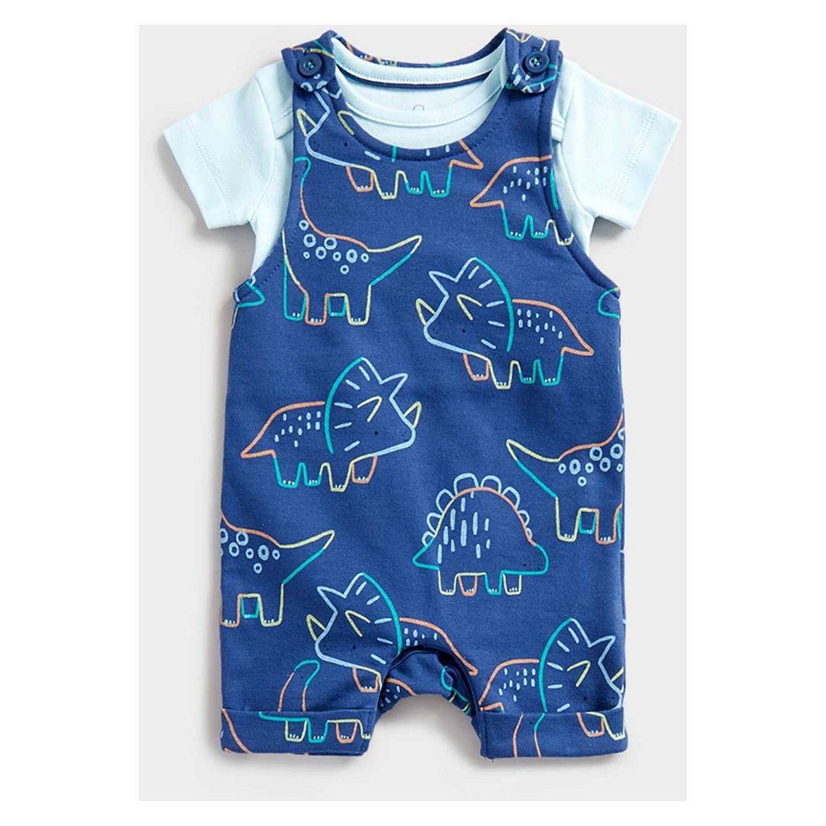 Mothercare Dino Bibshorts and Bodysuit Set