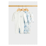Mothercare Lion and Elephant Sleepsuits - 3 Pack