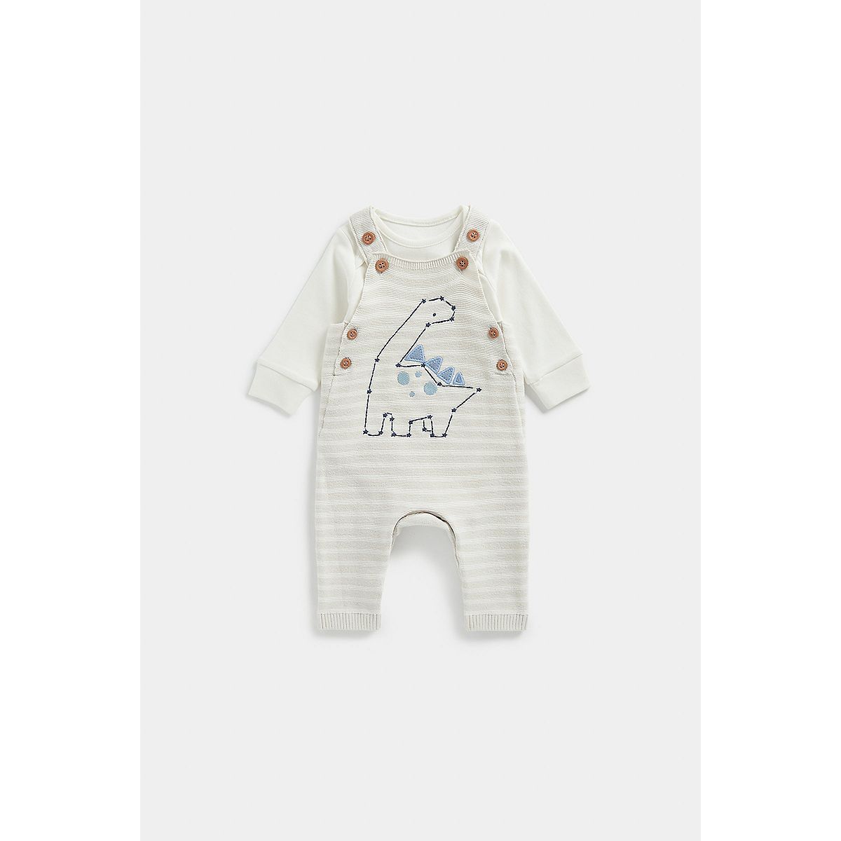 Mothercare My First Dinosaur Dungarees and Bodysuit Set