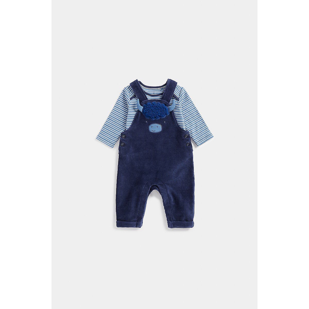 Mothercare Velour Dungarees and Bodysuit Set