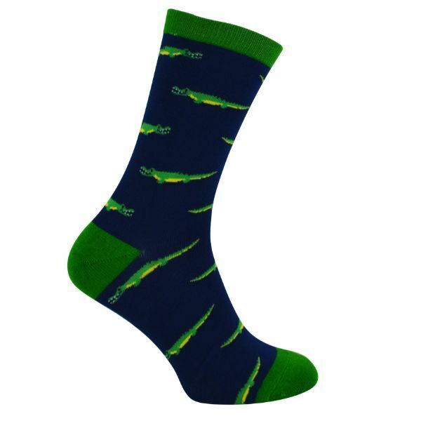Mr Heron Mens Animal Design Bamboo Socks 6-11 UK Crocodile (Navy) / 1EA