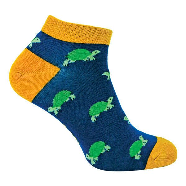 Mr Heron Mens Bamboo Animal Trainer Socks 6-11 UK Turtles (Navy) / 1EA