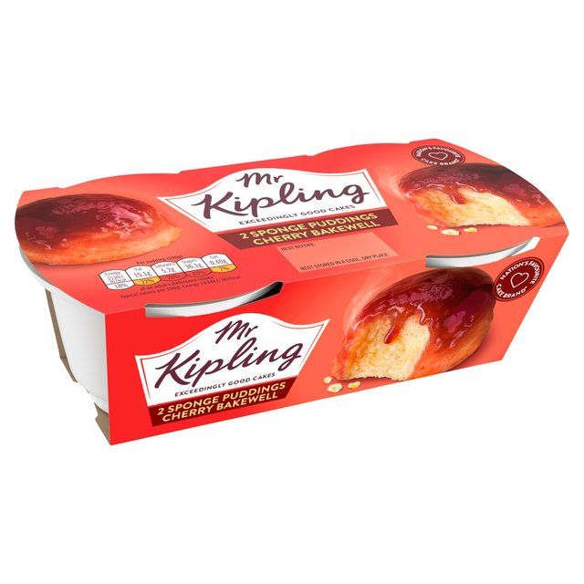 Mr Kipling Cherry Bakewell Sponge Puddings   2 per pack