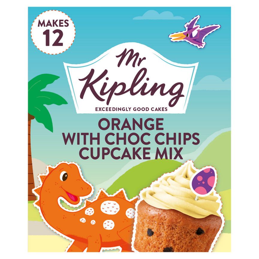 Mr Kipling Dinosaur Orange Flavoured Choc Chip Cupcake Mix 270g
