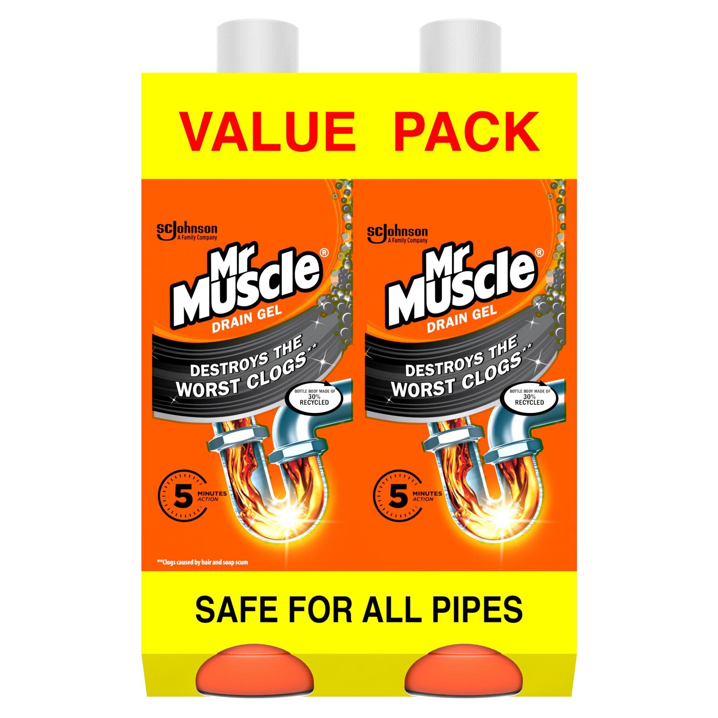 Mr Muscle Gel Sink &amp;amp; Drain Unblocker Twin Pack 2x1L