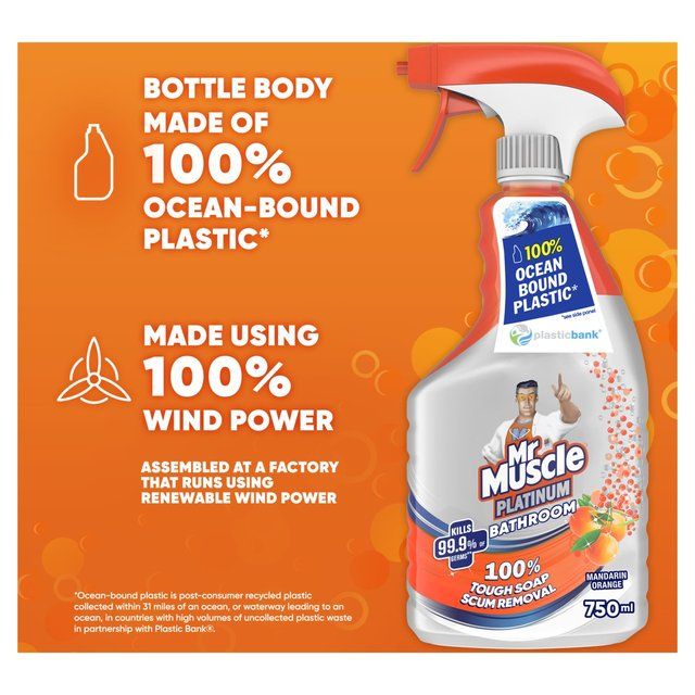Mr Muscle Platinum Antibacterial Bathroom Spray Mandarin   750ml