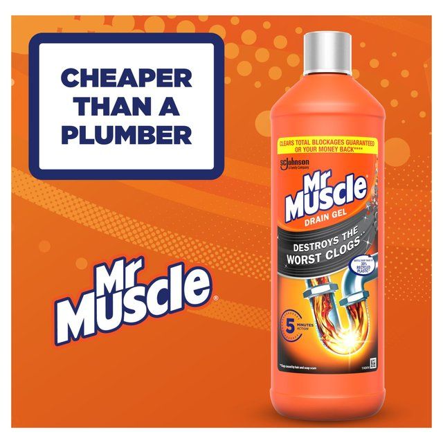 Mr Muscle Power Gel Drain &amp;amp; Sink Unblocker Twin Pack   2 x 1L