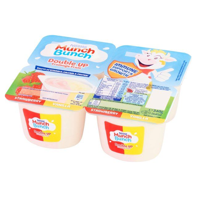Munch Bunch Double Up Fromage Frais Strawberry &amp;amp; Vanilla    4 x 85g