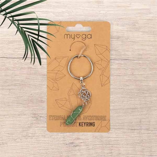 Myga Keyring - Eternal Knot &amp;amp; Aventurine