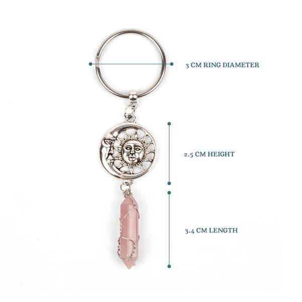 Myga Keyring - Sun Moon &amp;amp; Rose Quartz