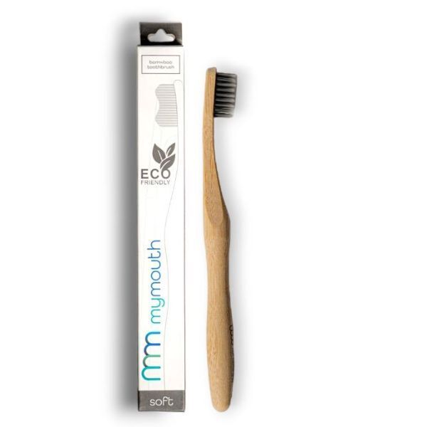 MyMouth Bamboo Toothbrush Medium Bristle Pink Charcoal