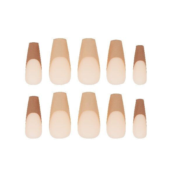 Nail HQ Long Coffin Nude Tips