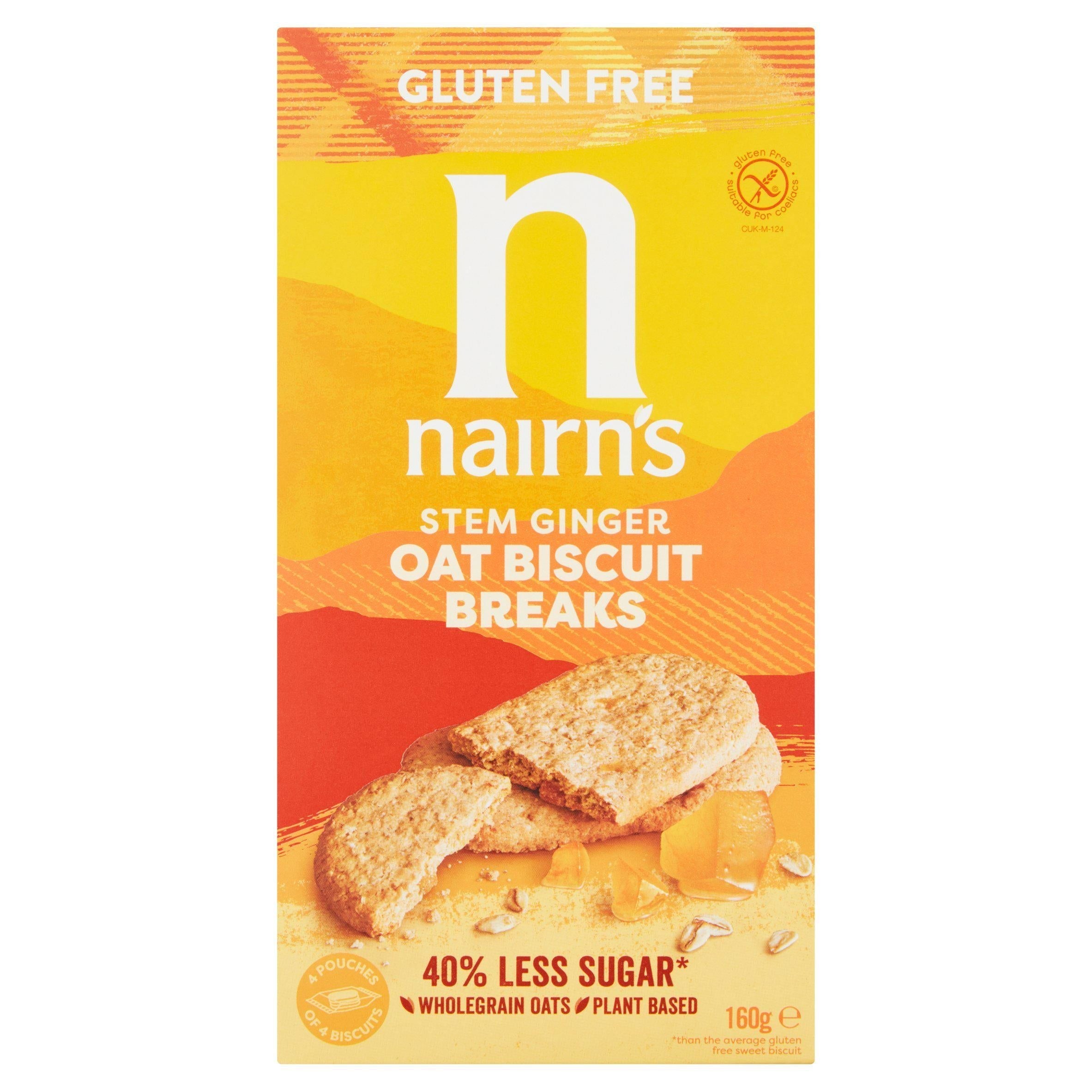 Nairn's Gluten Free Biscuit Breaks Oats &amp;amp; Stem Ginger 160g