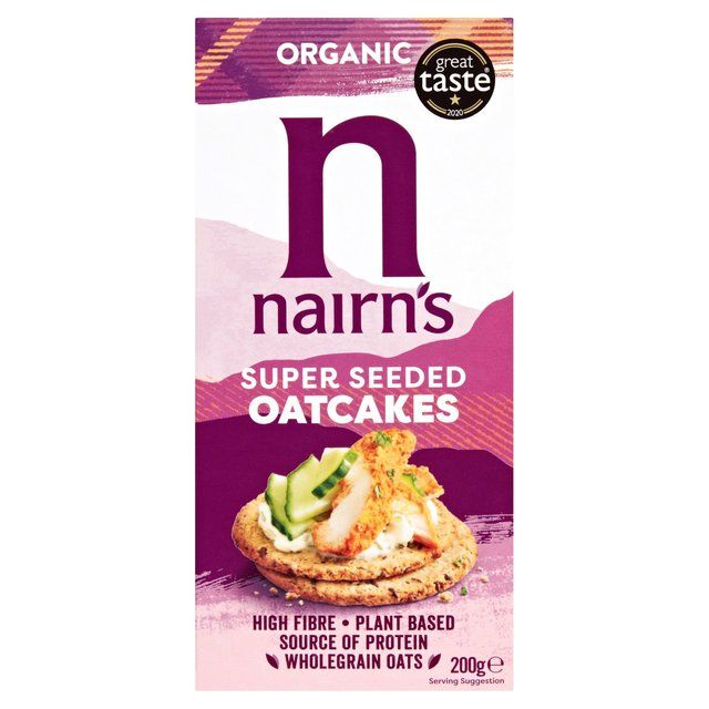 Nairns Organic Super Seeded Flaxseed Chia &amp;amp; Sunflower Oatcakes   200g