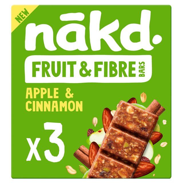 nakd. Fruit &amp;amp; Fibre Apple &amp;amp; Cinnamon Multipack   3 x 44g